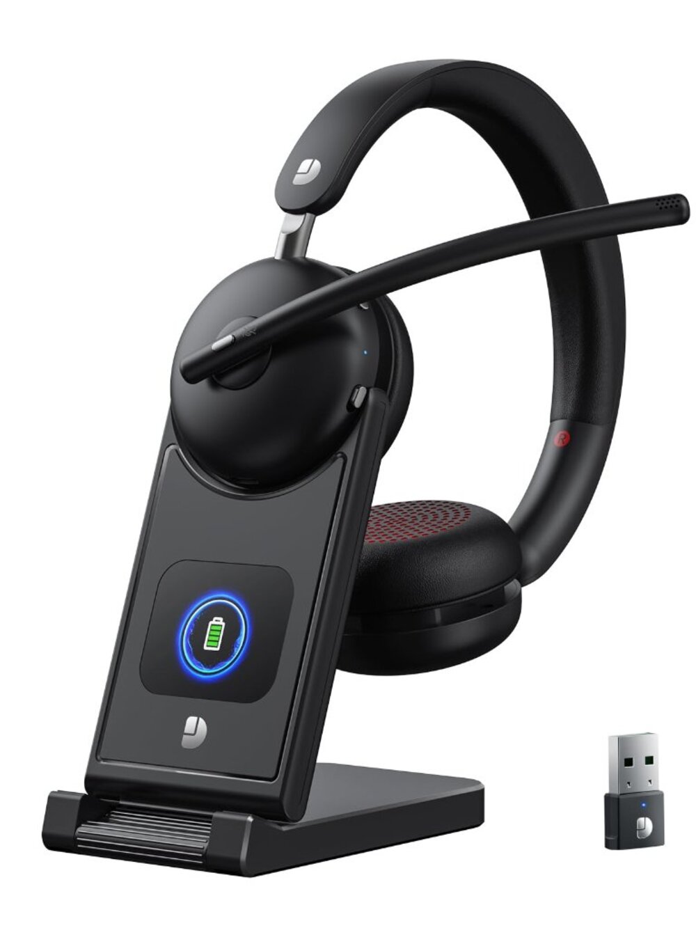 NEW Wireless Headset with Mic for Work Bluetooth 65H Battery 10Min Fast Charge
